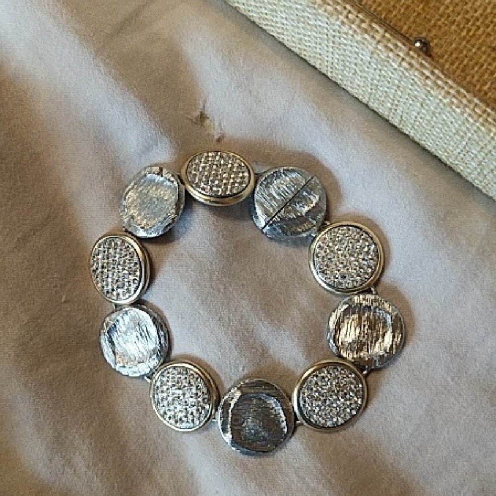 Silver Textured Bracelet